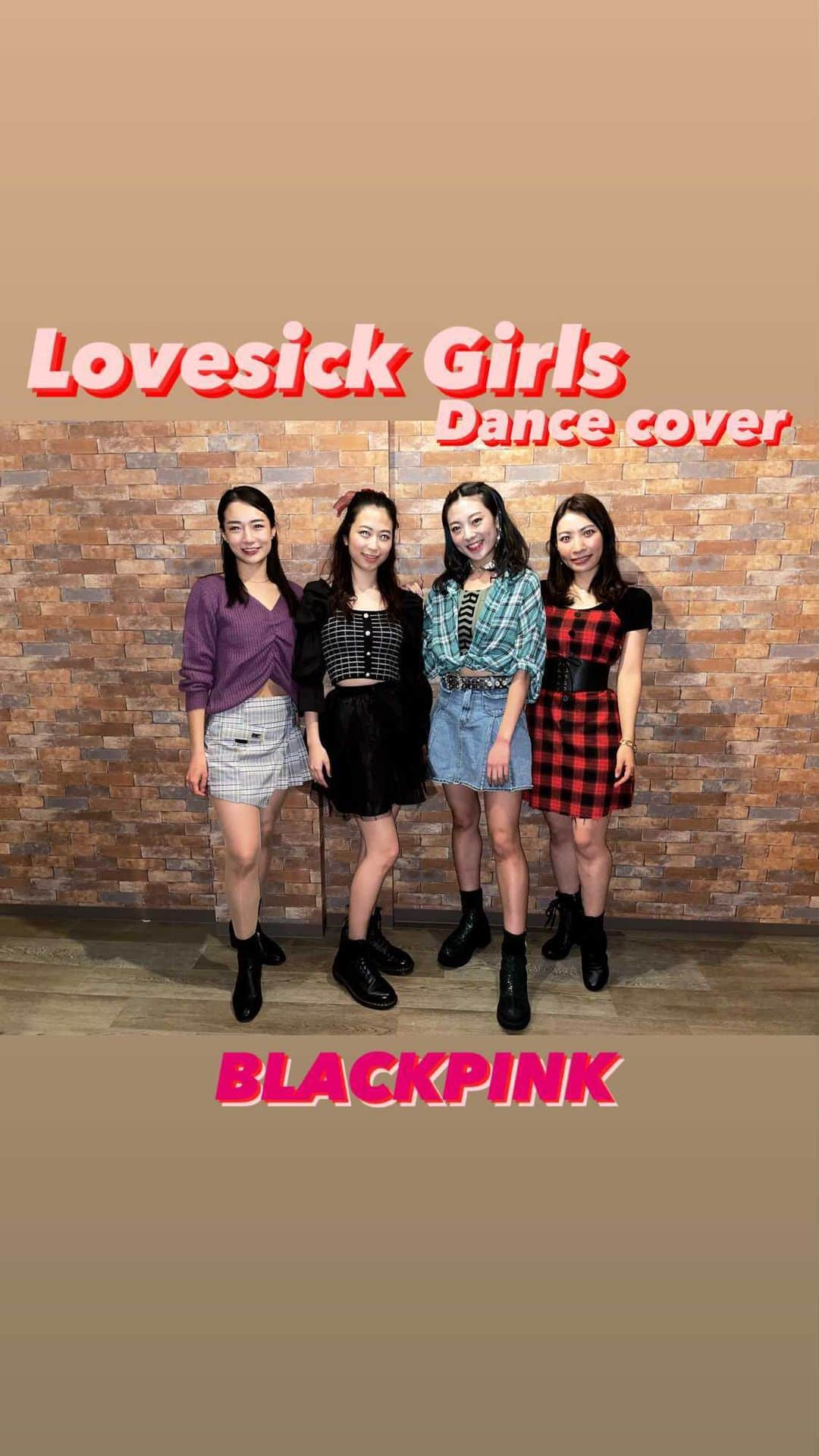 梶愛海のインスタグラム：「Dancer... MOERI, AMY, EMILY, RUNA Director...EMILY & members of EMILY number  Movie...ARISA  #lovesickgirls #lovesickgirlscover #dancecoverkpop #kpop #blackpink #ダンスカバー　#kpop #kpop好きな人と繋がりたい」