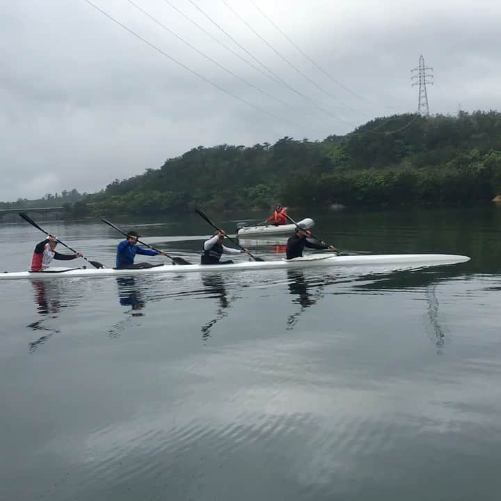 藤嶋大規のインスタグラム：「300m  #canoesprint #k4 #tokyo2020 #tokyo2021 #japanteam #trainingvideos #okinawa #沖縄 #宜野座村 #漢那ダム」