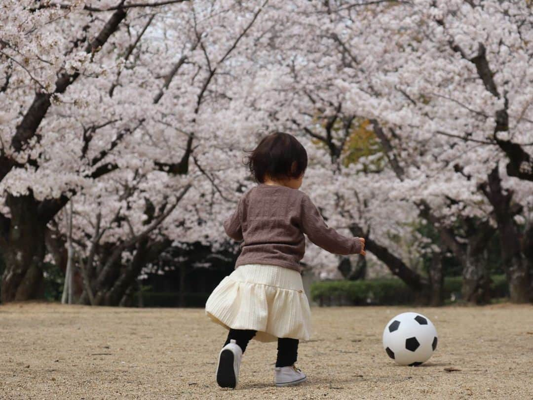 櫻内渚さんのインスタグラム写真 - (櫻内渚Instagram)「お花見🌸  #リフレッシュ😁 #櫻内と桜🌸 #コラボ🤩 #サッカーに目覚めたのかな⚽️」3月30日 19時16分 - sakurauchi_nagisa