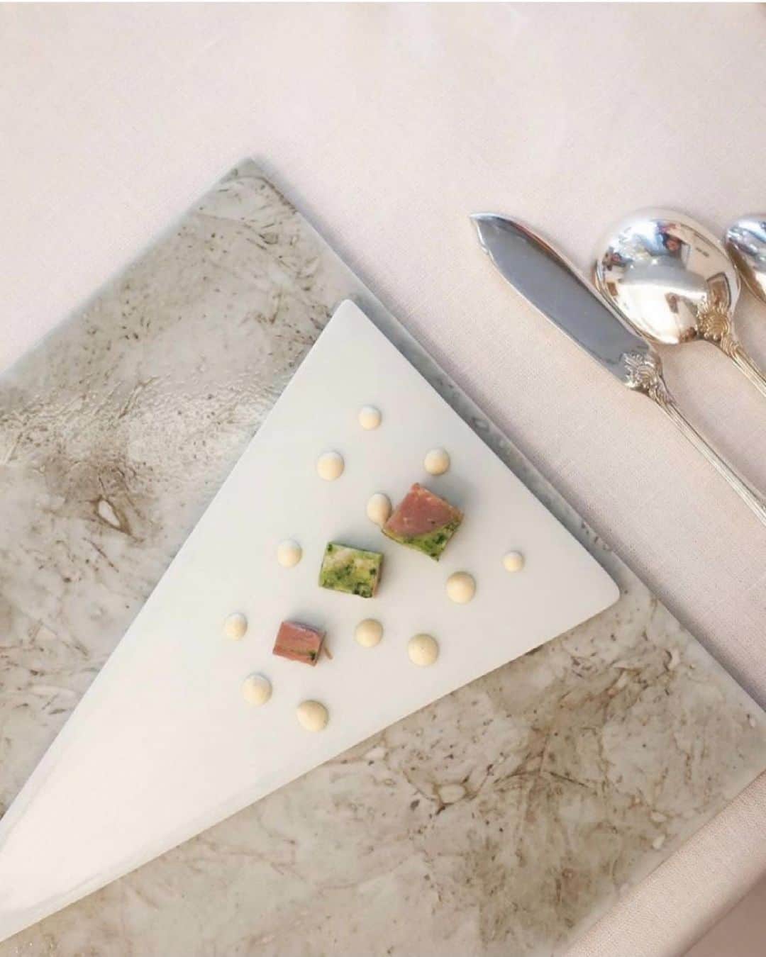 のインスタグラム：「🥂 * 先日ランチで #シンジコガ さんへ… アートなフレンチ。 器もとっても素敵でした🤍 * 話し足りないので、またこのメンバーで 早く集まりませんか？🥺笑笑 * photo by @p.yopppikooo  * #lunch #shinjikoga」