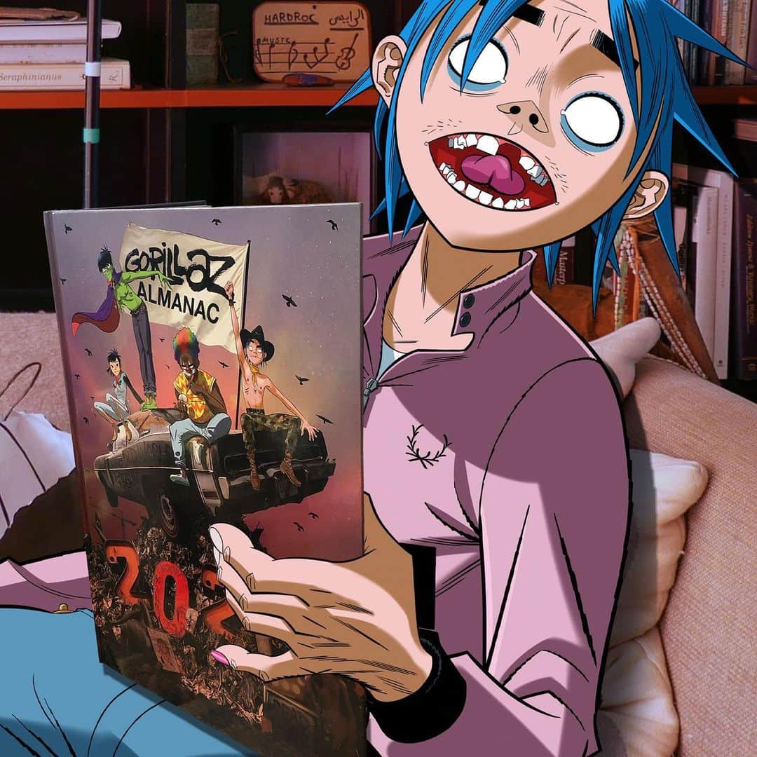 Gorillazのインスタグラム：「In "How 2D do YOU do" 2D quizzes members of the Gorillaz family on a range of serious matters. The question is, what is YOUR favourite sandwich filling? 🥪  Read all about it in the Almanac!」