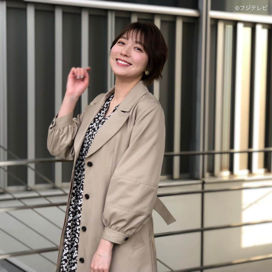 フジテレビ「めざましテレビ」さんのインスタグラム写真 - (フジテレビ「めざましテレビ」Instagram)「3月31日（水）  ファッション雑誌CanCamとコラボした お天気コーナー「きょう何着て行く？」 阿部華也子の毎日のコーデを紹介♪  【きょうのコーデ】 コート→#Swingle 1万9800円 ワンピース→#SNIDEL 1万3970円 靴→#神戸レタス 3080円 イヤリング→#アビステ 6480円  【コーデのポイント】 ガーリーな花柄ミニワンピでかわいく💐 袖にボリュームのあるトレンチコートも手伝って フェミニンムードたっぷり🧥💕 全体をブラウン～ベージュ系の落ち着いた色味でまとめて あくまで大人っぽく着こなすのが気分です💁🏻‍♀️  #めざましテレビ #きょう何着て行く？ #阿部華也子 #今日のコーデ#コーデ#CanCam #今日のファッション#ootd #きょう何着て行く？は月〜金朝6時22分ごろ放送📺 #スタイリストたなべさおり」3月31日 17時12分 - mezamashi.tv