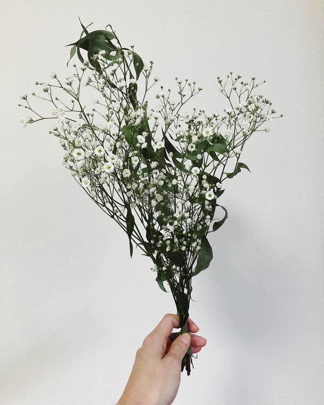 七瀬真緒のインスタグラム：「. 振り返ったらもっと感謝をしないといけなかったこと、情けない日々、楽しかったこと嫌だったことたくさんあったのに忘れてた。お花買いに行った。 . #かすみ草」