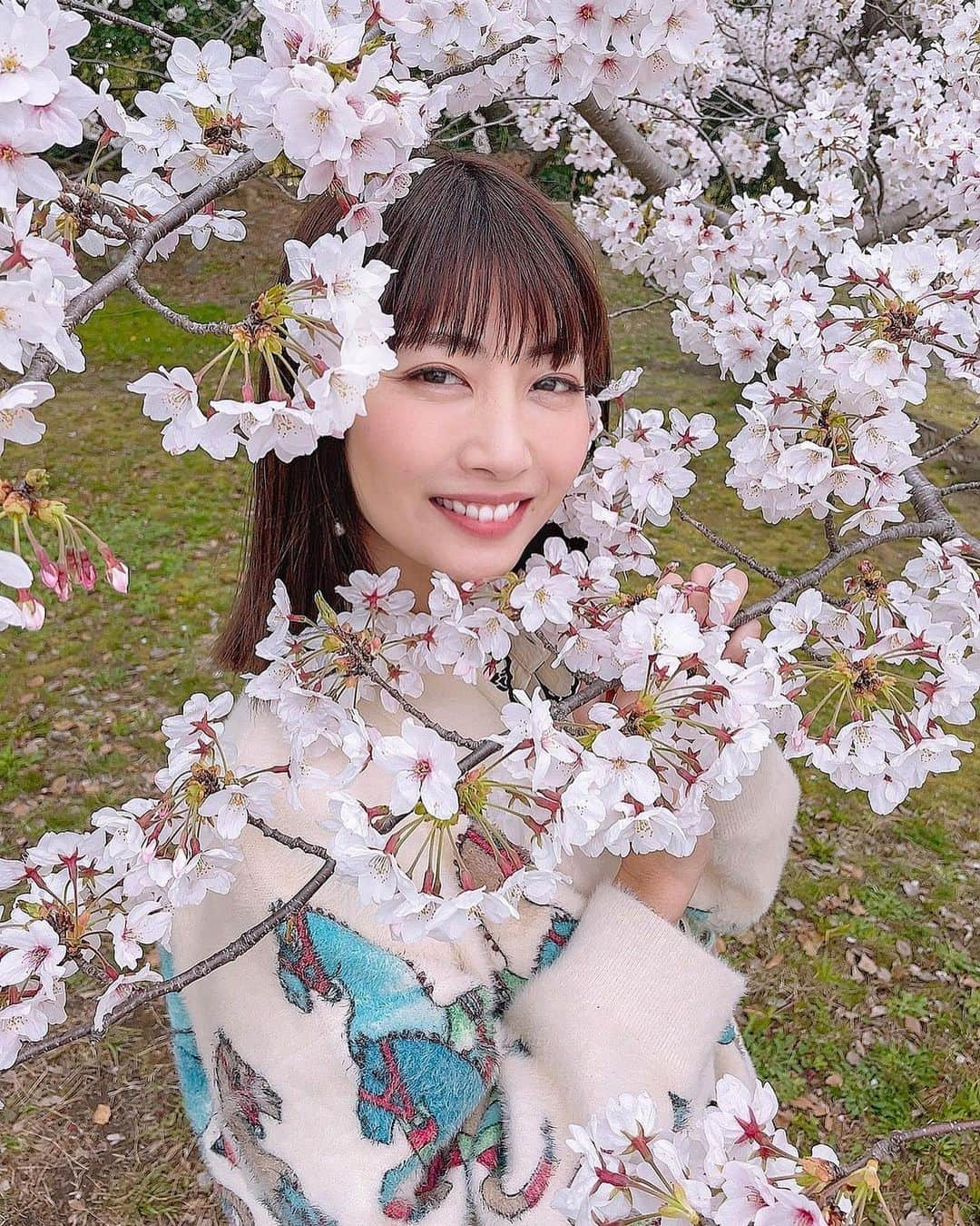 古川真奈美さんのインスタグラム写真 - (古川真奈美Instagram)「.﻿ .﻿ 今年は去年分も沢山の桜がみられた気がする🥰🌸﻿ ﻿ 福岡の桜😌✨﻿ うちのおかんが撮ってくれたっちゃけど…﻿ 写真の撮り方がやっと上達してきた👏🏻👏🏻﻿ やっと私の盛れる角度を理解してきた！！笑﻿ すんばら😆👏🏻👏🏻👏🏻✨﻿ ﻿ 最後に勝手におかんの写真も置いてきますね😈﻿ ﻿これ盛れたーって喜んでたやつw ﻿ ﻿ ﻿#桜とスタバとおかん #桜 #春 #福岡 #舞鶴公園 #親子﻿ #写真撮るときだけマスク外してます #instalike #instamood  #ootd #东京 #扎心了 #ow #맞팔 #instapic  #팔로우미 #instaphoto #instagravure #girl #follow #followme #グラビア #japanesegirl #selfies  #インスタグラビア  #gravure ﻿」3月31日 22時31分 - mana_0619