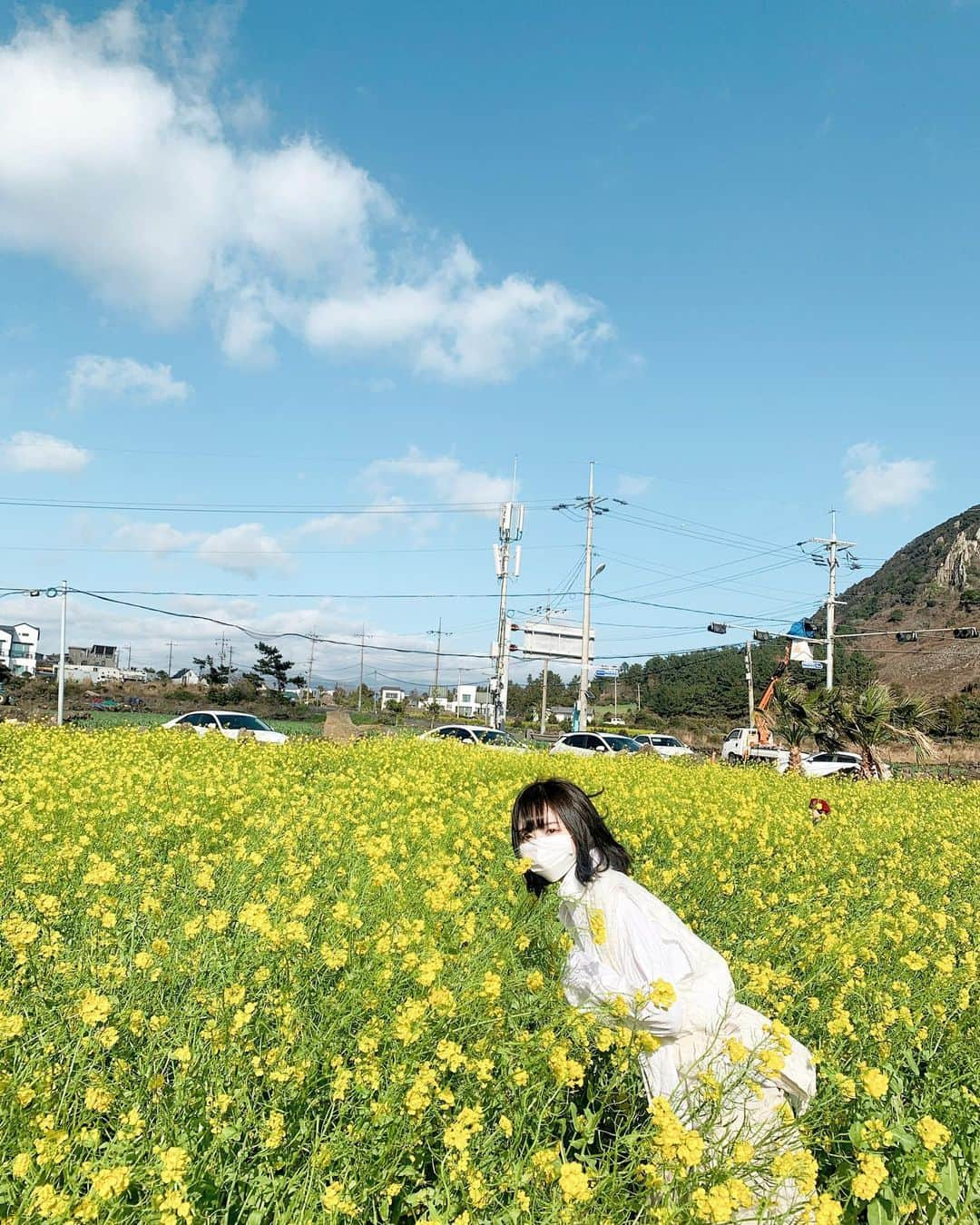 キム・イェリンさんのインスタグラム写真 - (キム・イェリンInstagram)「유채꽃 활짝짝🌼🌼🌼 한달 전 사진인건 안 비밀 めっちゃ癒された🌼🌼🌼ᙏ̤̫͚」4月1日 0時20分 - peach_chu_