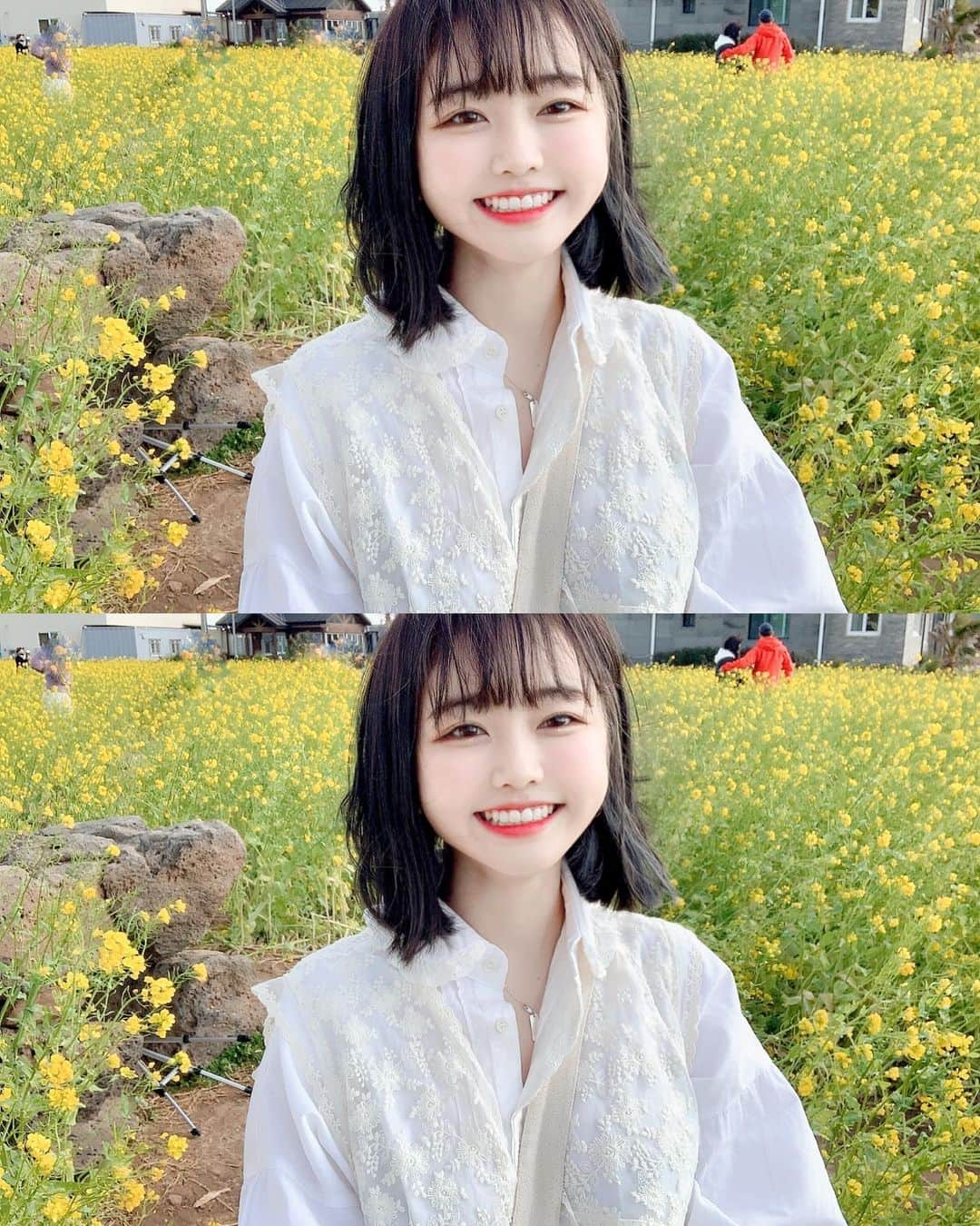 キム・イェリンさんのインスタグラム写真 - (キム・イェリンInstagram)「유채꽃 활짝짝🌼🌼🌼 한달 전 사진인건 안 비밀 めっちゃ癒された🌼🌼🌼ᙏ̤̫͚」4月1日 0時20分 - peach_chu_