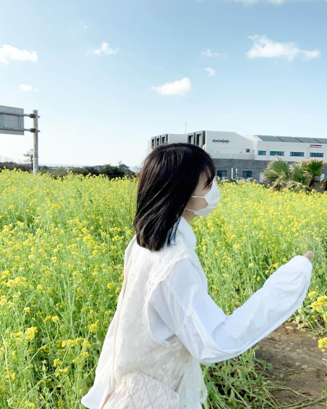 キム・イェリンさんのインスタグラム写真 - (キム・イェリンInstagram)「유채꽃 활짝짝🌼🌼🌼 한달 전 사진인건 안 비밀 めっちゃ癒された🌼🌼🌼ᙏ̤̫͚」4月1日 0時20分 - peach_chu_