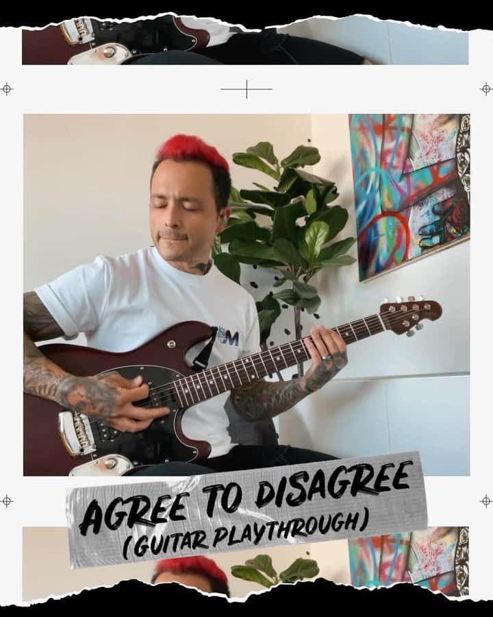 ニック・マーティンのインスタグラム：「Another ripper! Just posted my @sleepingwithsirens “Agree To Disagree” guitar playthrough on my YouTube channel 🤘🏽 The link is in my bio. Thanks to everyone who joined in the chat this morning ☕️🙏🏼 Can’t thank you guys enough! - Currently working on a Q&A video that I’m aiming to have up on Friday. I asked you guys to submit questions in my IG Stories the other day & the response was OVERWHELMING! So many great questions. Planning to release the Q&A videos in different parts because there’s a lot of questions I want to answer for ya. - Guitar: @music_man StingRay - #sleepingwithsirens #agreetodisagree #sws #guitarplayers」