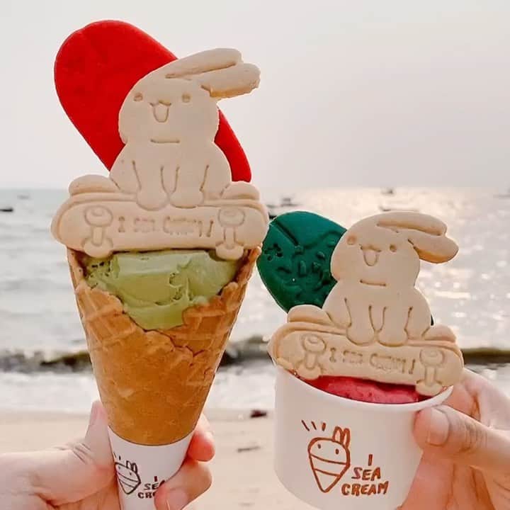 Song Sweet Songのインスタグラム：「Skater bunny🐰🛹น้องพร้อมไปไถสเก็ตกับทุกคนละน้าา เจอกันได้ที่ @iseacream_cafe บางแสน หรือ เร็วๆนี้ที่งาน So(cial) Delicious @ Siam Center ชั้น G วันที่ 9-19 มีนานี้ ได้นะค้าาา」