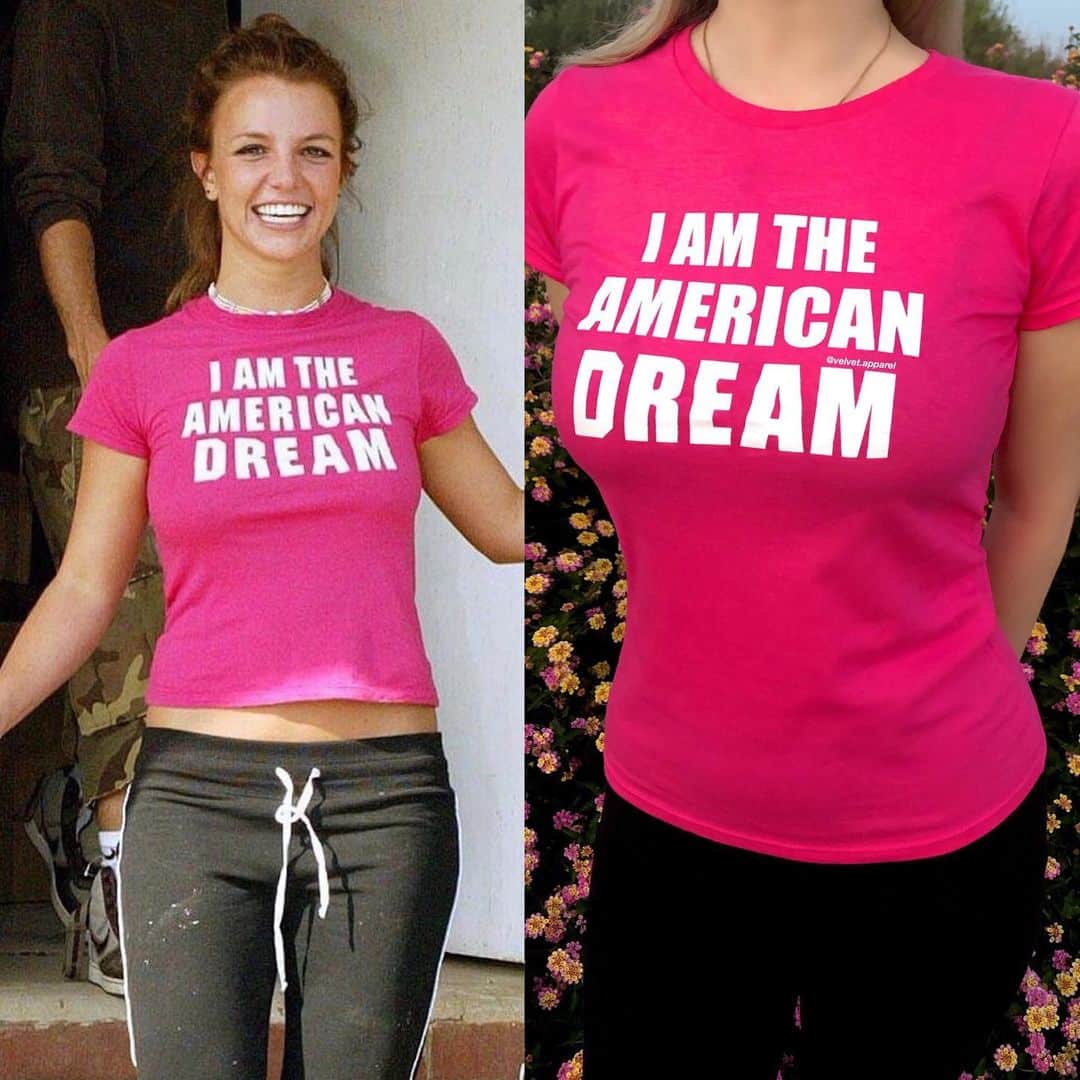 マリリン・モンローのインスタグラム：「Link in bio 💖 Get this adorable tee shirt! As seen on Britney Spears. From @velvet.apparel Swipe to see more looks✨ Everything ships out the very next day 💕  #90s #2000s #y2kfashion #y2koutfits #y2kaesthetic #90sfashion #90saesthetic #y2k #y2kstyle #britneyspears #britney #freebritney #dumphim #dumphimshirt #friends #friendstvshow #arianagrande #lanadelrey #kyliejenner #haileybieber #billieeilish #bellahadid #gigihadid」