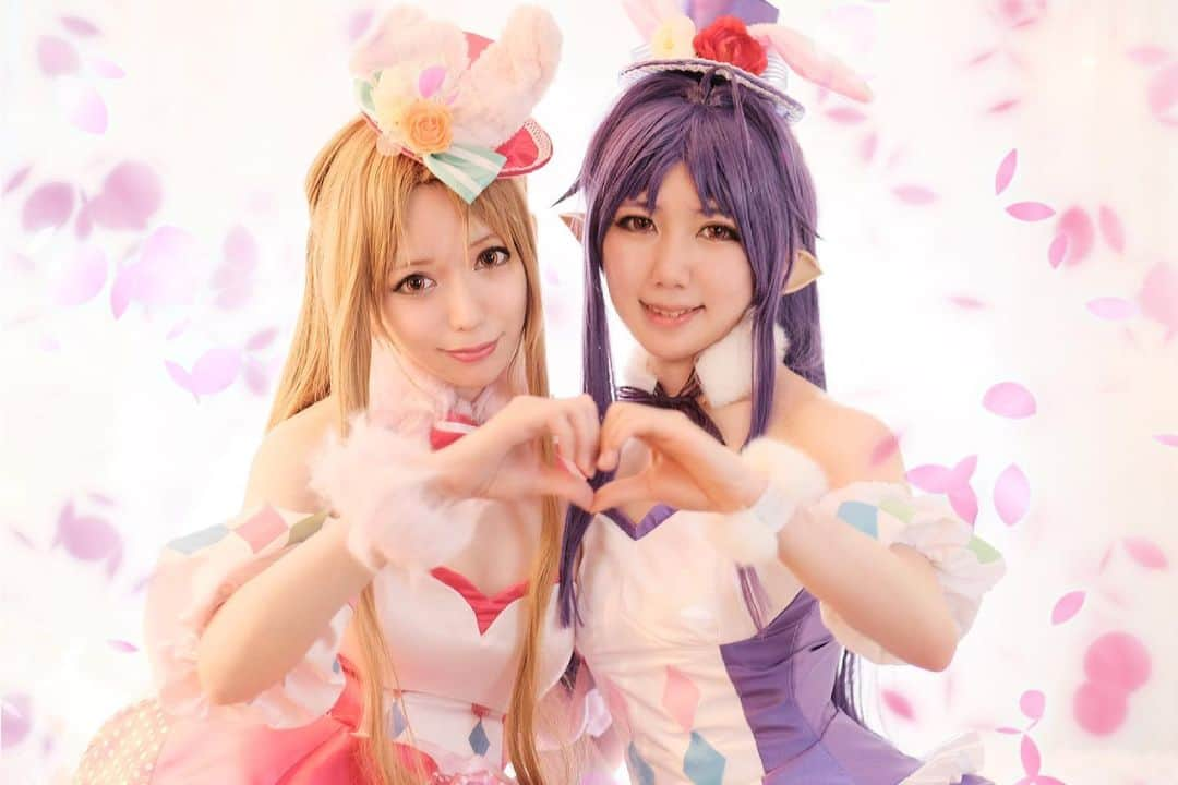 優月心菜のインスタグラム：「SAOIF HappyEaster　 エッグバニー　  ユウアス🥰🥰🥰  アスナ　わい ユウキ　波代まあさん  photo by巻巻さん  #SAO #SAOIF #ソードアートオンライン #ソードアートオンラインインテグラルファクター #アスナ #結城明日奈 #ユウキ #紺野木綿季  #ユウアス #コスプレ #コスプレイヤー #スタジオアートエイト #イースター」