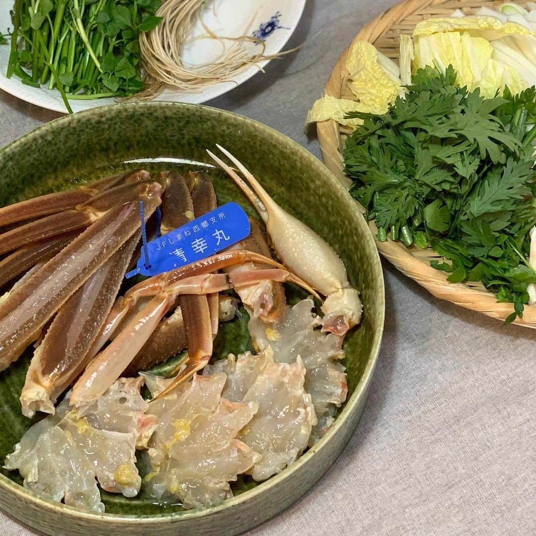 沢瀉美緒さんのインスタグラム写真 - (沢瀉美緒Instagram)「※ This winter crab is coming from Tsukiji  fish market @miyakesuisan 🦀 . 築地市場の三宅水産さんから @miyakesuisan  届けてもらったのしまねの松葉蟹🦀 . この日も塩水うにと✨ 真紀ちゃんちの生ワサビといただくと 甘みが増して美味しかった😌 . これは2月頃だったかな？ . . #三宅水産 #築地市場 #tsukijifishmarket #tsukiji #松葉蟹 #しまね #wintercrab #清幸丸」4月1日 9時29分 - mio_omodaka