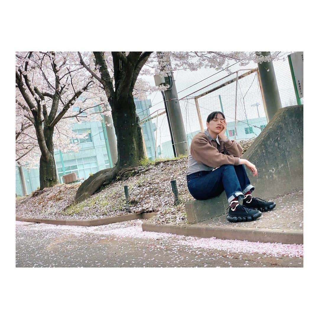 のん（能年玲奈）さんのインスタグラム写真 - (のん（能年玲奈）Instagram)「これは一部ですが、桜並木が気持ちよかった。 groundsの靴がぴょんぴょんと弾んでました。 #🌸」4月1日 22時01分 - non_kamo_ne