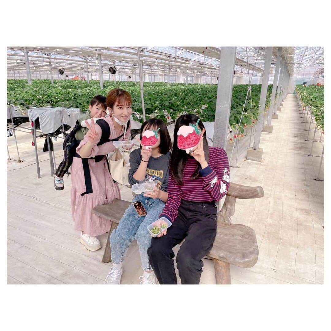 辻希美さんのインスタグラム写真 - (辻希美Instagram)「家族＋希空の友達といちご狩り🍓🤚してきました💕"  貸し切りだった😳🍓🍓🍓  色んな品種の苺🍓を沢山食べて幸せな時間でした🙏💕💕✨"」4月1日 18時41分 - tsujinozomi_official