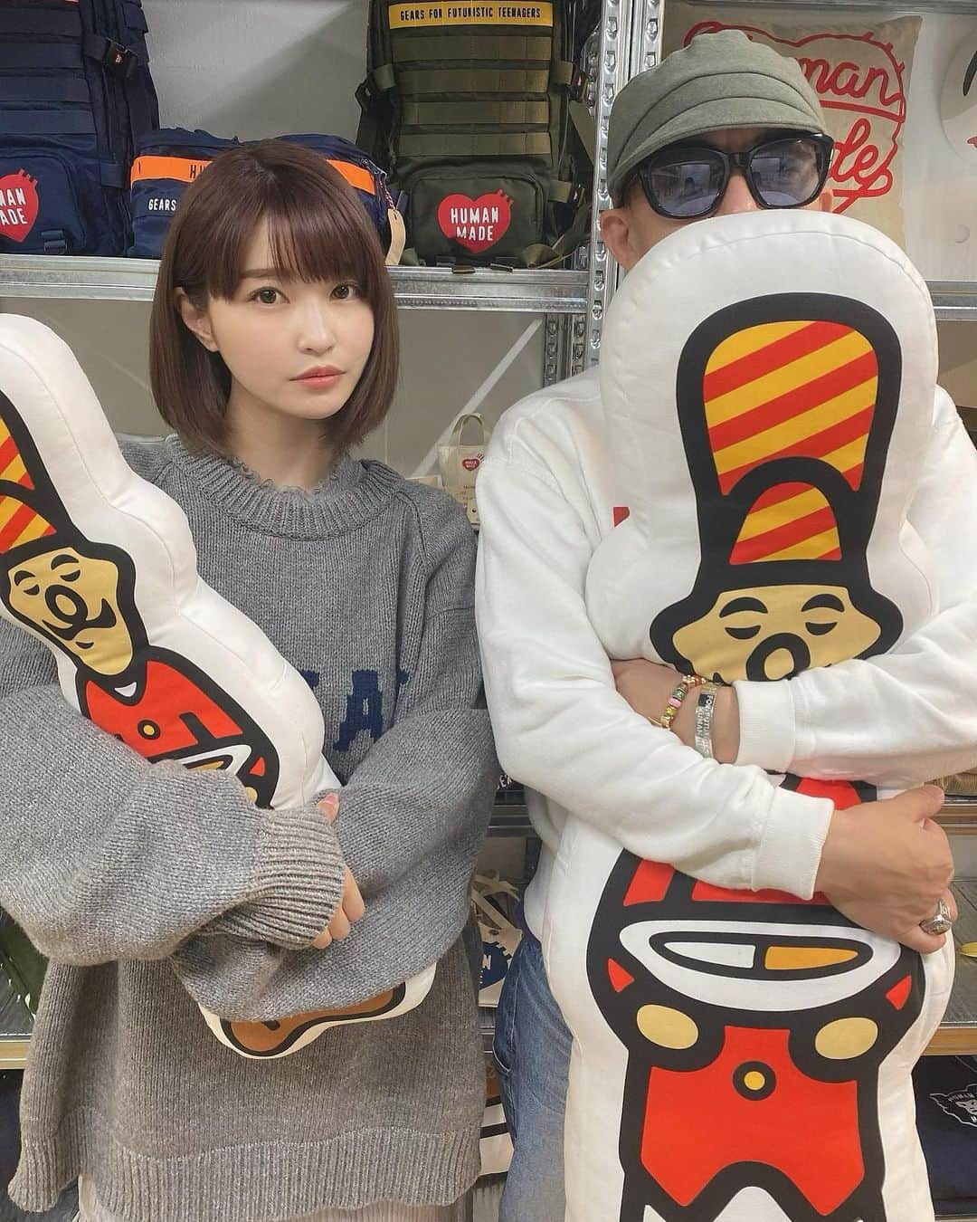 岸明日香さんのインスタグラム写真 - (岸明日香Instagram)「@humanmade 展示会いってきた🐣❤️ かわいい服だらけすぎて☺️  ぴょんちゃん、NIGOさんありがとうございます🌸」4月1日 19時53分 - aspoo02