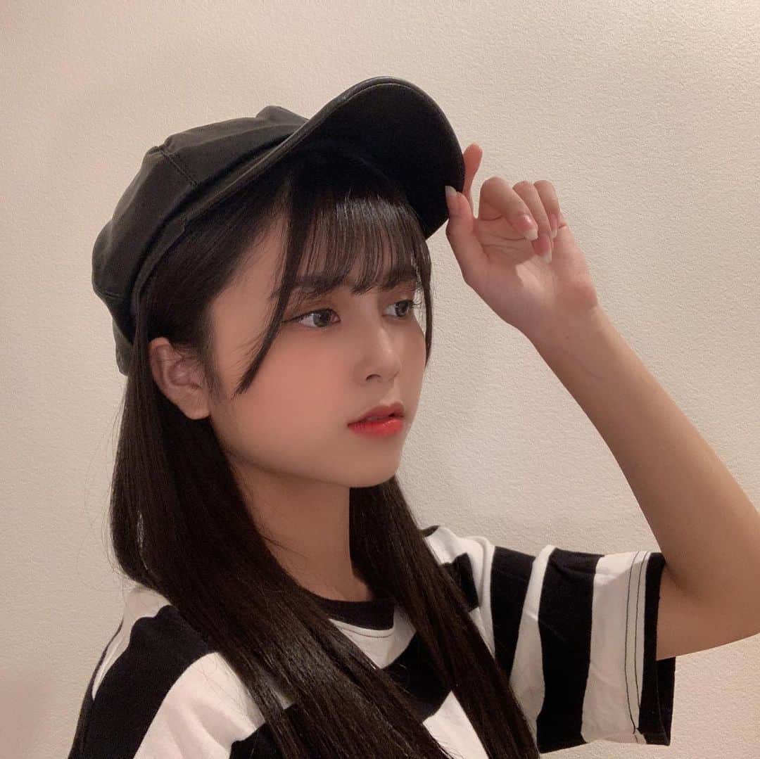 清水梨央のインスタグラム：「☺︎﻿ ボーダー🖤🤍﻿ ﻿ #오오티디#옷스타그램#셀카#셀카그램#아이돌﻿」