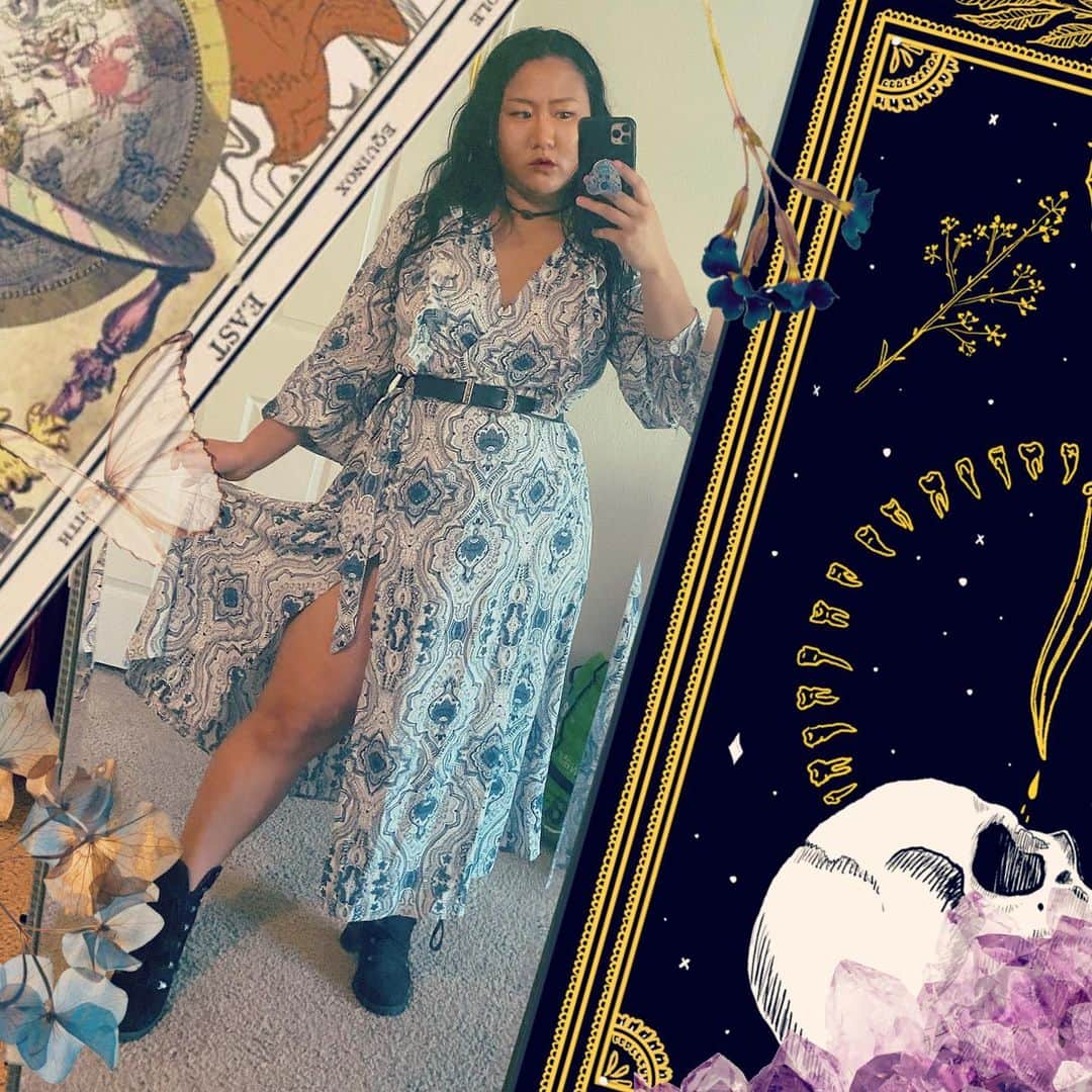 藤井美穂のインスタグラム：「Spring witches are awaken.  @sheinofficial @sheincurve #SHEINSpringiton #SHEIN #SHEINgals Use my coupon code SS21613 (extra 15% off, valid until 31st March)  http://shein.top/o5ozbbu http://shein.top/ig7z2gg」