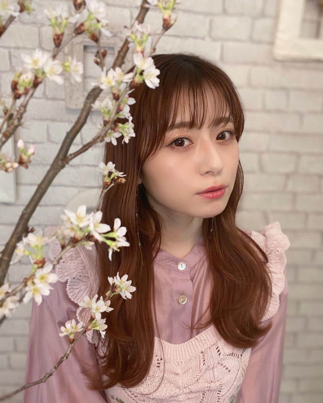 黒坂優香子さんのインスタグラム写真 - (黒坂優香子Instagram)「🌸  FCイベントzoomお花見会、 参加してくれたみんなありがとう♡  楽しんでもらえたかな？🥰  今年初のお花見、 みんなと出来て嬉しかった♡♡♡  ブラウス　@deicy_official  ニットトップス　@zara   桜コーデな本日でした🌸♡  #deicy #zara #ゆかこーで #silentsiren #サイサイ #お花見 #お花見コーデ　#ootd #fashion #outfit #今日のコーデ」4月4日 18時04分 - yukakokurosaka0606