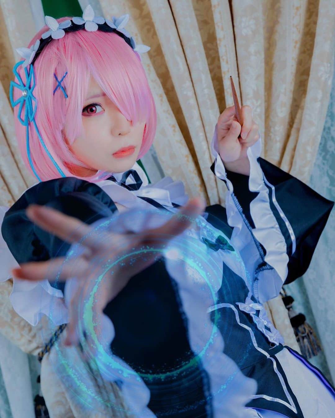 優月心菜のインスタグラム：「Re:ゼロから始める異世界生活　ラム photo byうめさん  #リゼロ #ラム #リゼロから始める異世界生活 #コスプレ #コスプレイヤー #anime #cosplay  #cosplayer #コセット池袋本店 #コセット池袋 #メイド #メイド服」