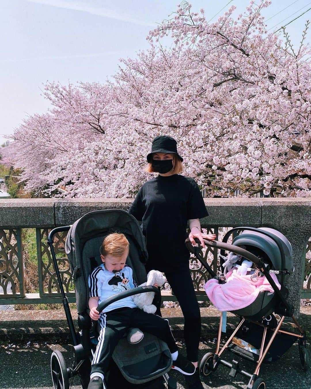 リアノン・ランゲラック（ミッチェル・ランゲラックの妻）のインスタグラム：「Walks with the babies and the blossoms 🌸」