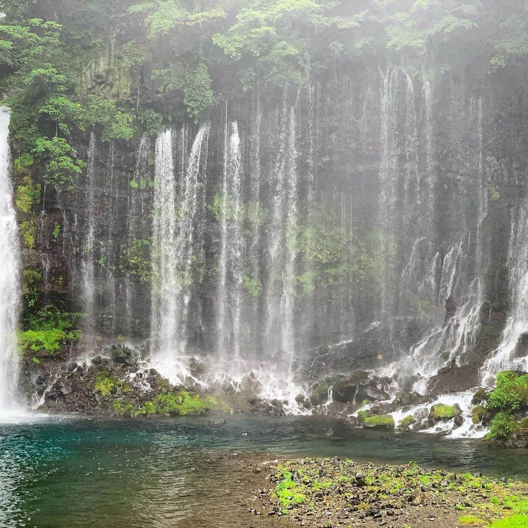 菊池桃子さんのインスタグラム写真 - (菊池桃子Instagram)「*  TVをつけたら静岡県富士宮の「白糸の滝」が映っていた。  懐かしくて2019年に自分で撮った画像を見返した。 雲の動きで陽射しが風景を変えて美しかった。明るくなる瞬間が、とくに綺麗でした。また行きたい場所。✨  #白糸の滝 #2019年」4月5日 21時00分 - momoko_kikuchi_official