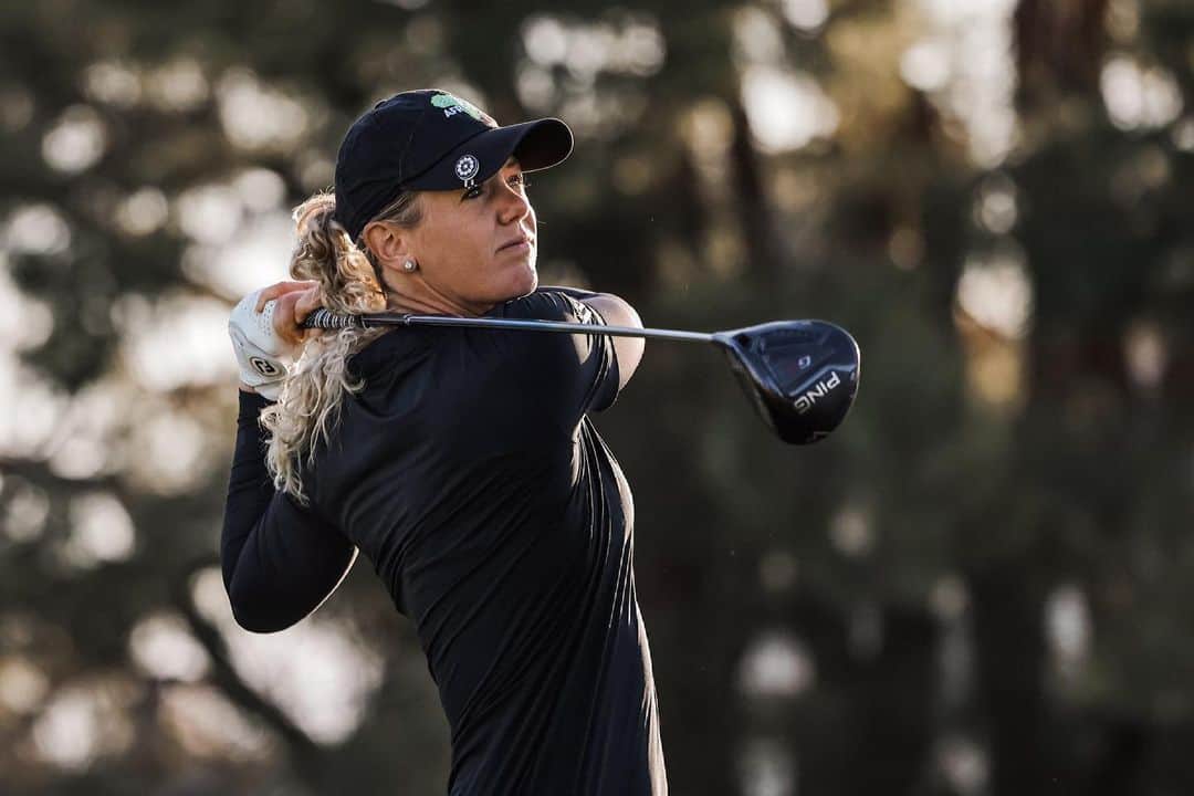 エイミー・オルソンのインスタグラム：「Another great @ANAinspiration at Mission Hills. The course was in fantastic shape. Hard to believe my putter could be ice cold when the temperatures were +100!! Nevertheless it was a solid week and the play by @impattyt all week and @lydsko on Sunday was stellar. Off week now to grind and keep moving forward!」