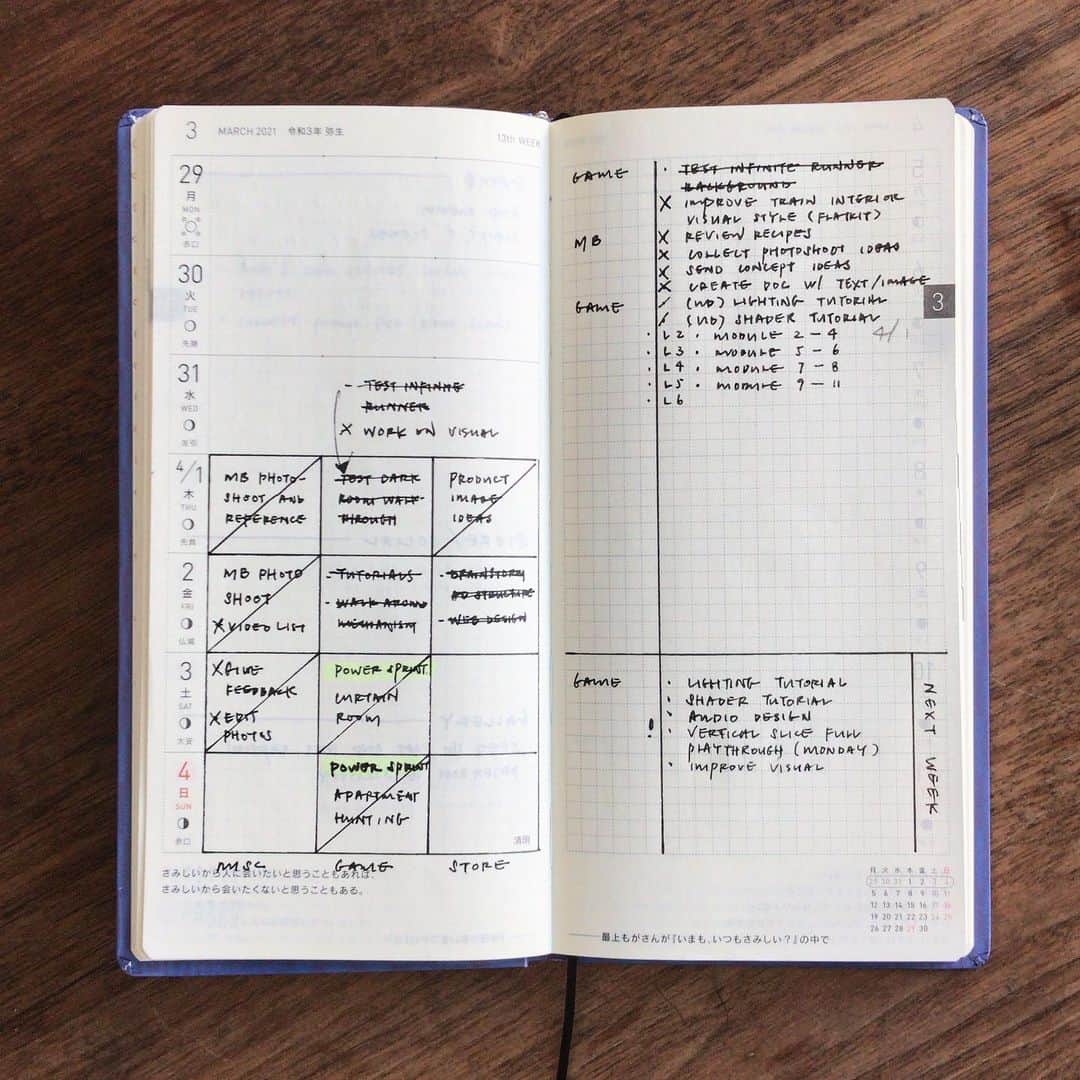 Dara M.さんのインスタグラム写真 - (Dara M.Instagram)「New month. Back in my weeks as a project planner. I usually have 2 to 3 projects going on at the same time. Context switching is expensive, so I thought I keep a tab on the main tasks in each project here. #hobonichi #bulletjournal #hobonichiweeks #plannercommunity #minimalistbujo #functionalplanning  #ほぼ日手帳  #ほぼ日weeks」4月6日 0時12分 - gothamhaus