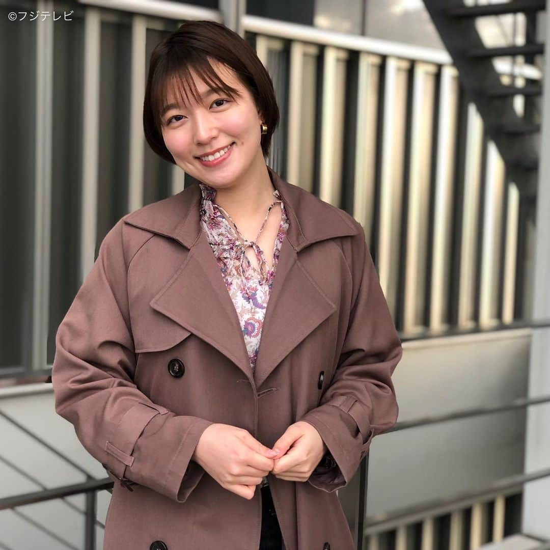 フジテレビ「めざましテレビ」さんのインスタグラム写真 - (フジテレビ「めざましテレビ」Instagram)「4月6日（火）  ファッション雑誌CanCamとコラボした お天気コーナー「きょう何着て行く？」 阿部華也子の毎日のコーデを紹介♪  【きょうのコーデ】 コート→#NOSTALGIA 6490円 ブラウス→#MANGO 6589６円 パンツ→#CRAFTSTANDARDBOUTIQUE 4400円 靴→#マミアン 9240円 ピアス→#flake 3万7400円  【コーデのポイント】 ボヘミアンライクなフラワー柄ブラウスが洒落感たっぷり💐 カラフルな色合いやリボン付きVネックも手伝って 一枚で着映えを叶えてくれます🎀✨ シンプルにデニムを合わせるだけで 一歩先行くカジュアルコーデに👖🌱  #めざましテレビ #きょう何着て行く？ #阿部華也子 #今日のコーデ#コーデ#CanCam #今日のファッション#ootd #きょう何着て行く？は月〜金朝6時22分ごろ放送📺 #スタイリストたなべさおり」4月6日 18時55分 - mezamashi.tv