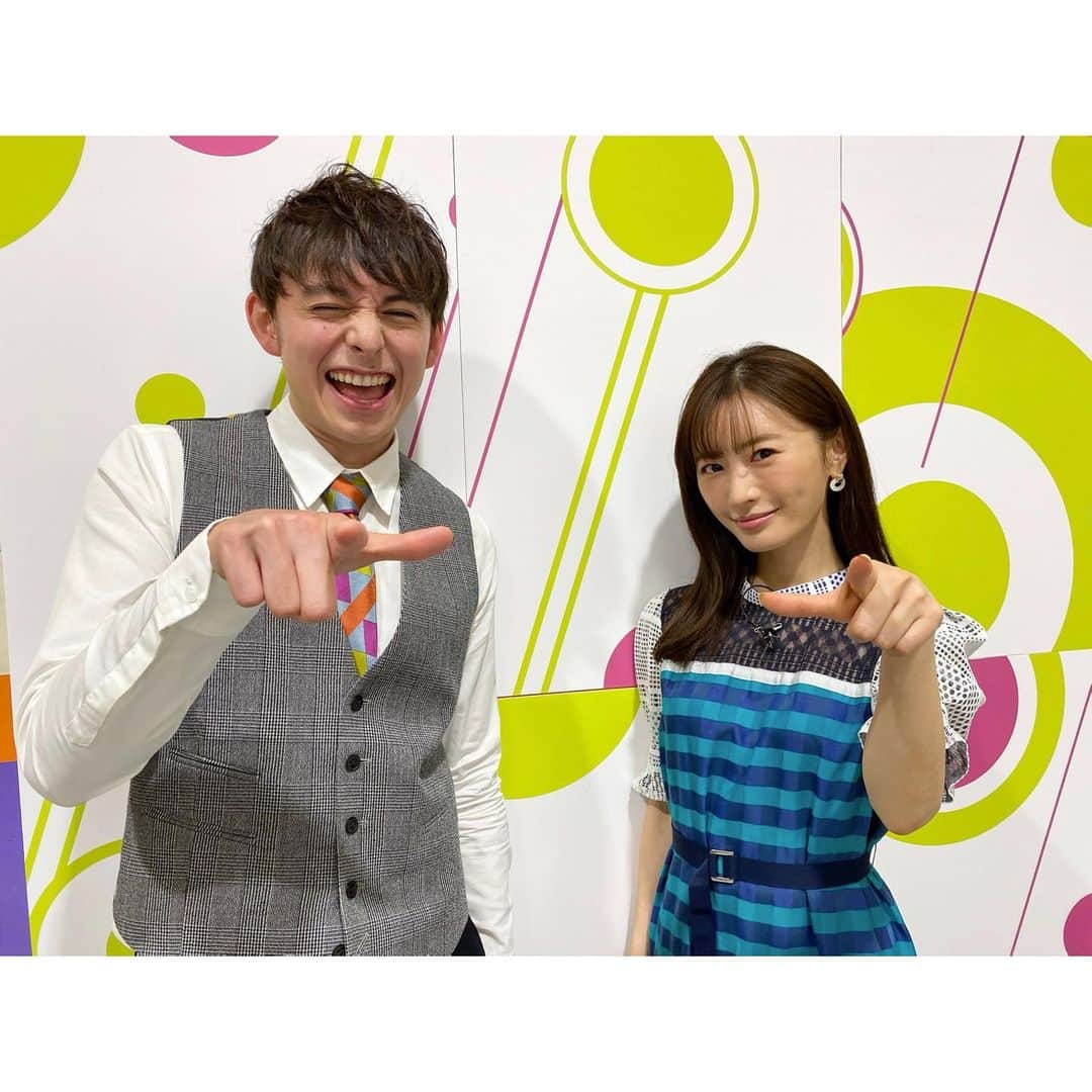 ハリー杉山のインスタグラム：「まりか姫ノンストップ！参上👠  初めて会ってもう16年。 実はお仕事はお初💃🏻  昔から努力しまくってるフレンズがこう大活躍してるのを見ると、シンプルにとても嬉しいです🤩  暴露トークは大食いまで。笑 仕返しが怖いので😂😂  Great to work with a good mate from donkey's years back. An incredible actor flying high right now😎」