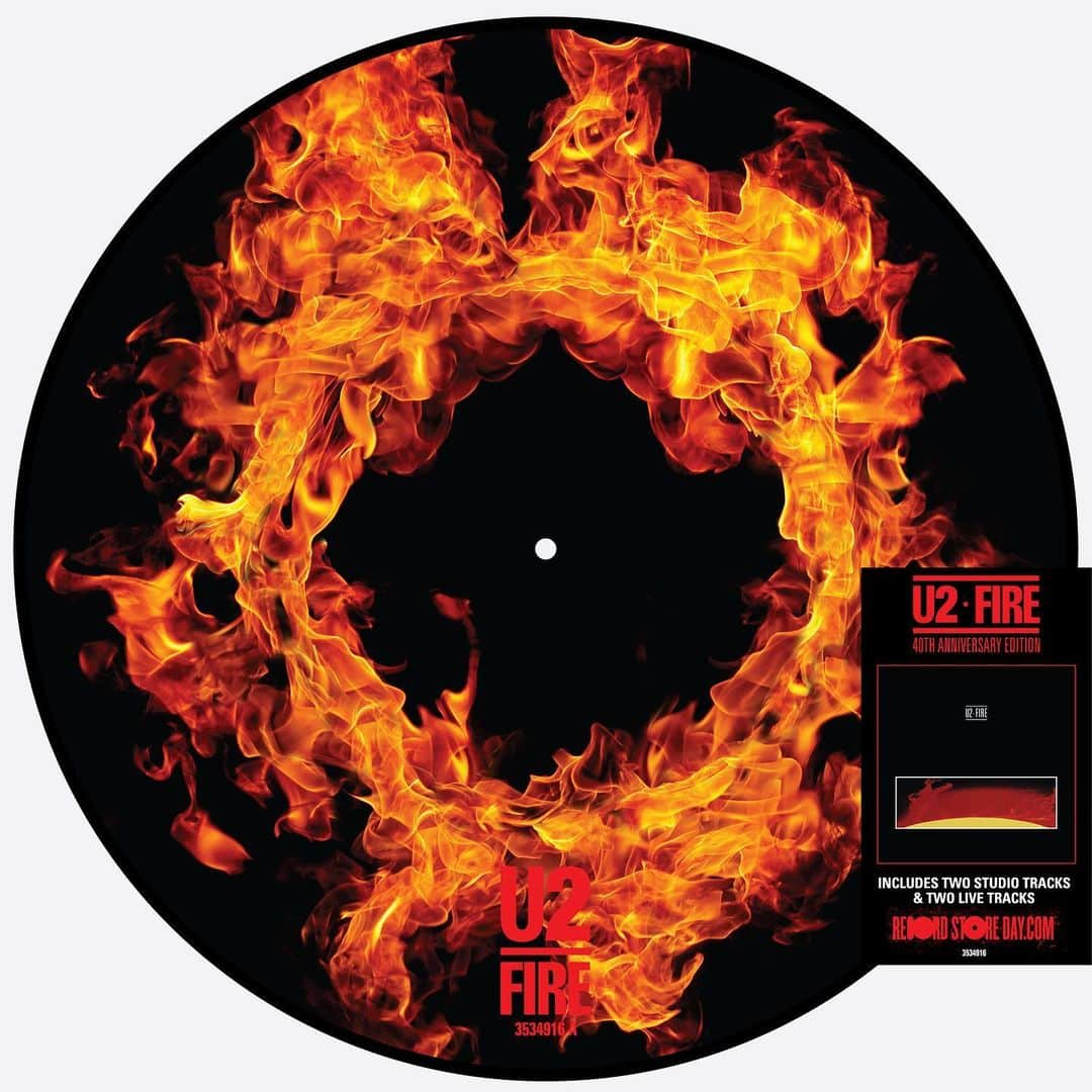 U2さんのインスタグラム写真 - (U2Instagram)「'Fire', a special 40th anniversary edition, remastered & released on picture disc vinyl for @recordstoreday and @recordstoredayus. Fire & J Swallow on Side A, plus two live recordings of Fire on Side B. ⁣ Get yours from a record shop near you. ⁣ Link in bio. ⁣ #RSD21 #RSDDrops」4月8日 2時02分 - u2