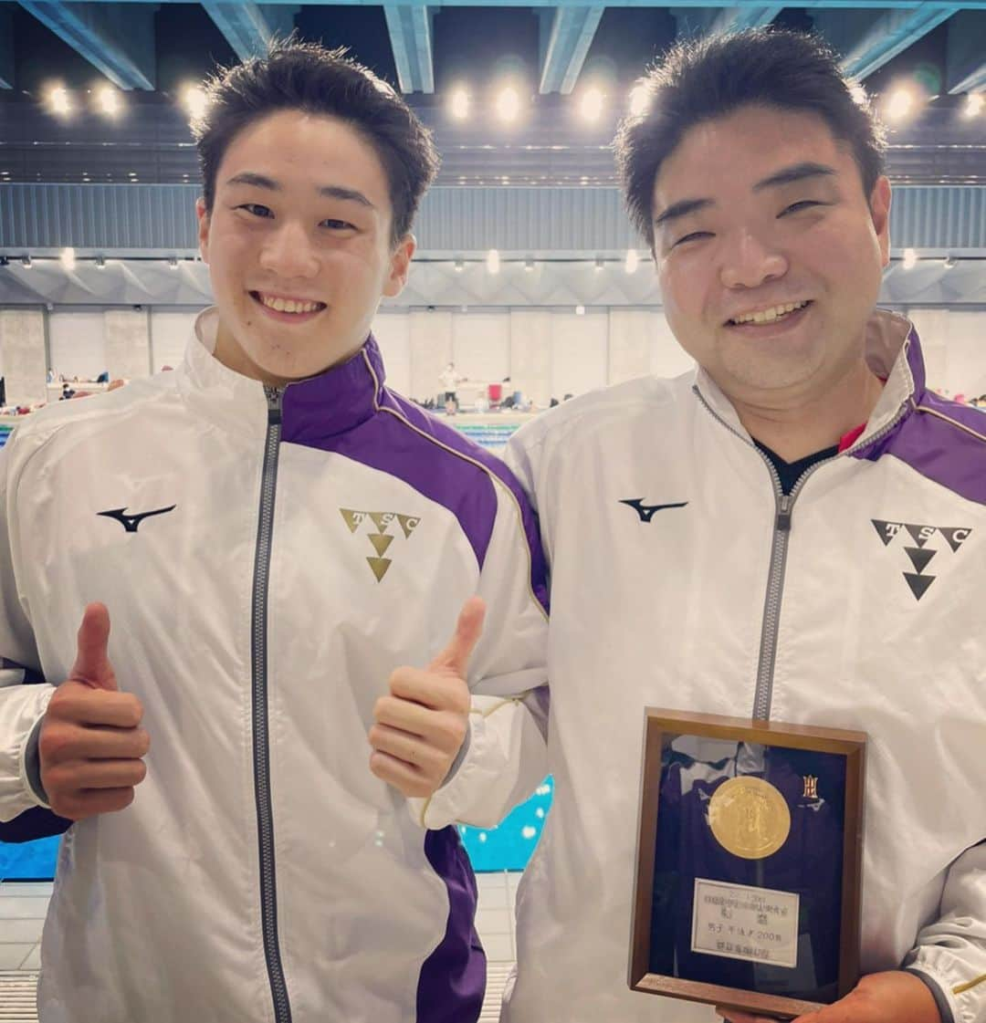 佐藤翔馬のインスタグラム：「2021/04/07 200Br 2:06.40 NR🥇 ------------------- まずは応援、サポート、本当にありがとうございました🙇‍♂️ 絶対に自分一人では乗り越えられなかったし、感謝の気持ちでいっぱいです。  色々書きたいことはありますが、今日はこれくらいにしておきます。 まだここからが始まりなので、気を抜かずに更に頑張りたいと思います！ 本当にありがとうございました！！！  #日本新 #アジア新 #代表内定 #20640 #ありがとうございました」