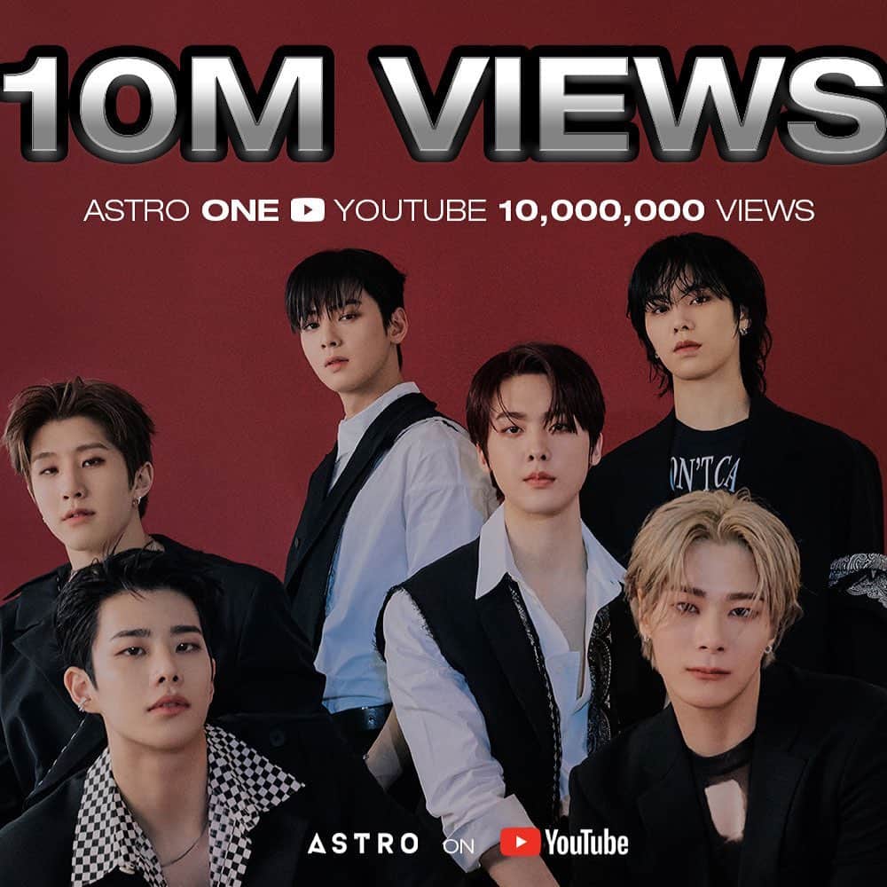 ASTROのインスタグラム：「[✨] ASTRO 'ONE' M/V HITS 10M VIEWS🎉 Thanks to AROHA💜  ▶ https://youtu.be/XxlsLmHwCSk  #ASTRO #AROHA #All_Yours #ONE」