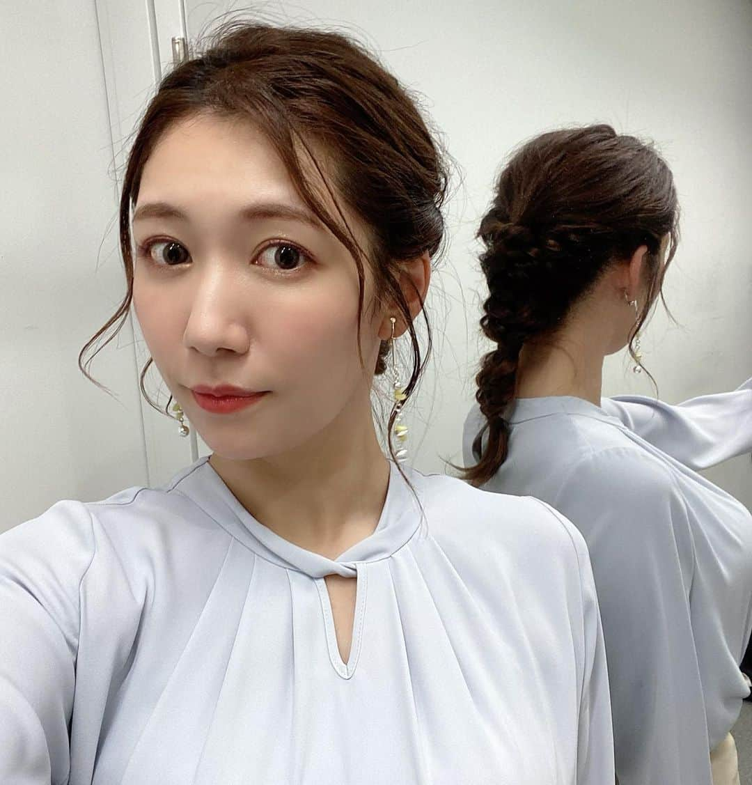 穂川果音さんのインスタグラム写真 - (穂川果音Instagram)「hair style  編み下ろしスタイルだよ〜♪  #ヘアアレンジ　#ヘアスタイル　#編み下ろし　#イヤリング　#hairstyle #hairarrange #earrings #まとめ髪　#編み下ろしアレンジ 　#4月コーデ」4月9日 10時29分 - hokawakanonn