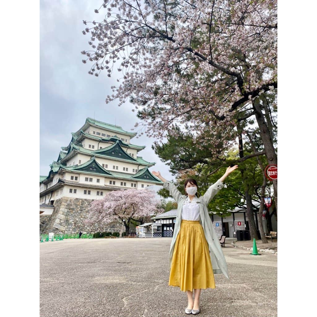 西尾菜々美さんのインスタグラム写真 - (西尾菜々美Instagram)「明日も、あさ6:30〜の「ドデスカ！ドようびデス。」ぜひご覧ください😆☀️  写真は、先週のなないろ天気🌈でお伝えした、名古屋城とサクラのベストフォトスポットからの写真🌸 ・ あすは、愛知県安城市にあるデンパークからお天気＆絶景💯！？を生中継でお伝えします🌷  土曜日がお休みの方もお仕事の方も!! 東海地方の皆さんと一緒に、明るい朝を迎えられますように☺️  #ドデスカドようびデス #なないろ天気  #メーテレ #アナウンサー #西尾菜々美 #愛知県 #名古屋城 #安城市 #デンパーク」4月9日 19時34分 - nanami_nishio