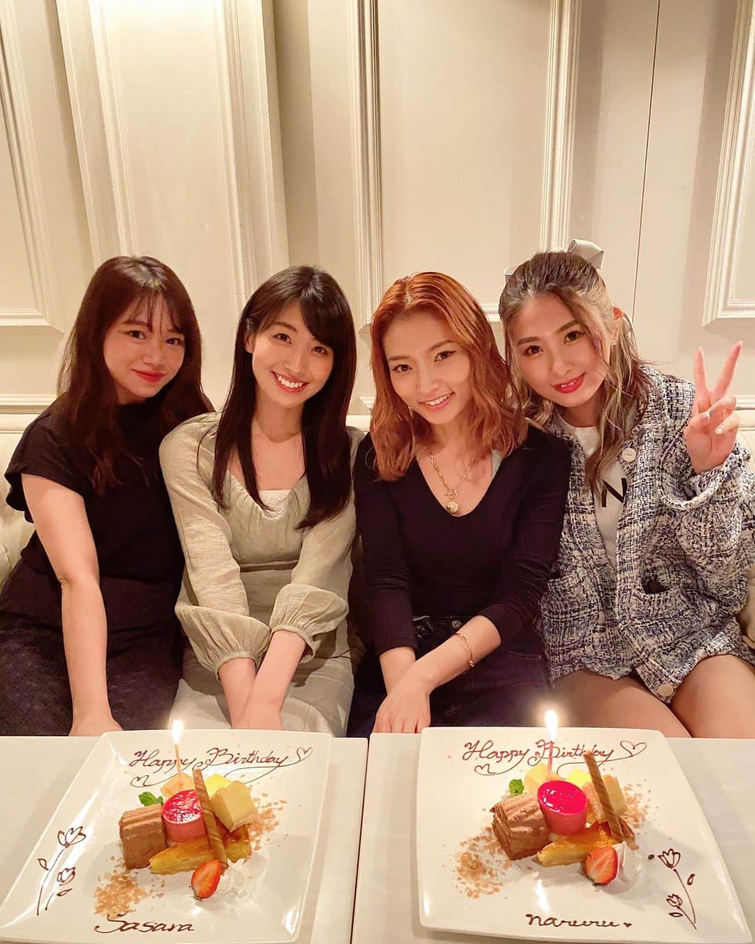 瀬賀しお（せがしぃ）さんのインスタグラム写真 - (瀬賀しお（せがしぃ）Instagram)「1月に誕生日だったささらと 2月に誕生日だったなるるの 合同Birthday Partyをしたよ☺️🙏🏼🎉！！ なかなか集まれなくて合同になっちゃったけど 無事にお祝いすることが出来てよかったー💕  同い年で、もう10年以上の仲🤝🌟  辛いときでも、自分にはこんなにも心から誇りに思える親友がいる。って思うと強くいられるんだよね✨ 本当に大切☺️  美味しいごはん食べながらの親友たちとの時間は幸せすぎました(灬˘╰╯˘灬)♥｡･ﾟ  改めて！おめでとーーーーう！！❤️  #youtube #youtuber  #birthday #女子会 #誕生日 #idol #表参道 #南青山 #カフェ」4月9日 23時20分 - segashiori