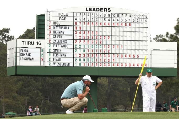 マーク・リーシュマンのインスタグラム：「Happy to be in the hunt for the weekend @themasters Been a fun week so far!」