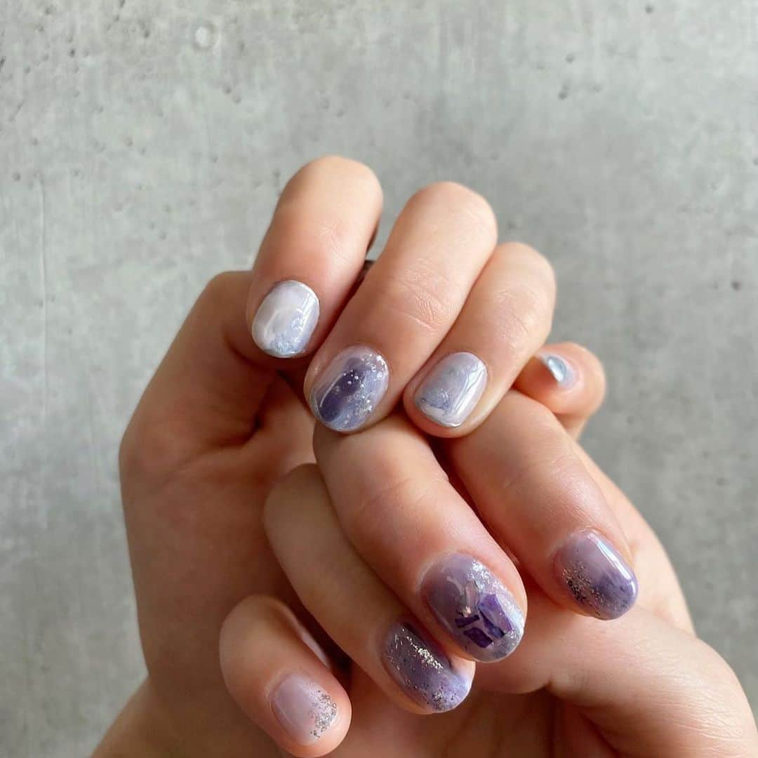 早瀬あやさんのインスタグラム写真 - (早瀬あやInstagram)「紫陽花っぽくした❁❁  #selfnail#ニュアンスネイル」4月10日 9時18分 - hayase_aya