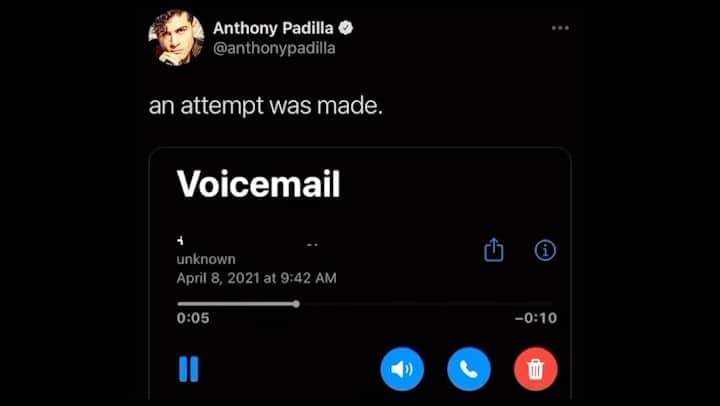 アンソニー・ペディラのインスタグラム：「voicemail.m4a」