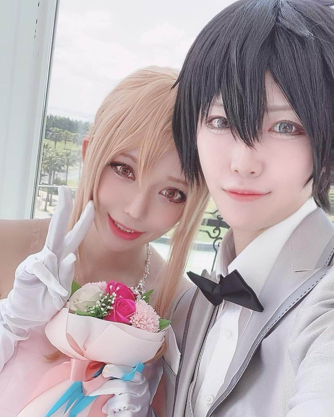 優月心菜のインスタグラム：「結婚してきました❤️❤️❤️💒  #アートグレイス新浦安 #ウェディングコースト #麗yersチャペル #麗yers  #コスプレ #コスプレイヤー #SAO #ソードアートオンライン #結城明日奈 #アスナ #桐ヶ谷和人  #キリト #キリアス」