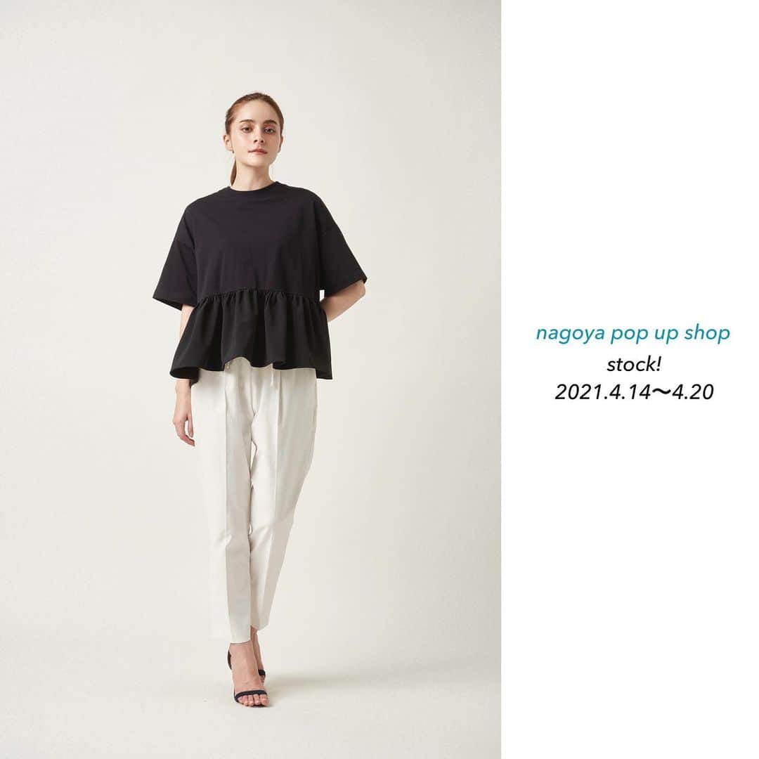 yoriのインスタグラム：「*pop up shop at nagoya*﻿ ﻿ ﻿ 明日4/14より開催されますyori 2021 S/S pop up shop at ジェイアール名古屋タカシマヤに入荷いたします商品の一部をご紹介いたします！﻿ ﻿ #ヘムフリルワイドTee﻿ col. オフホワイト、ブラック﻿ size. free ¥14,300  #マリンステックパンツ col. オフホワイト、ブラック size. 34/36/38 ¥17,600  ※online shop での発売は現在のところ未定となっております。 ﻿  ※ 【4月5日(月)にお申し込みいただいたお客さまへのご案内】  入場にはメール画面のご提示が必要です。いま一度ご確認を宜しくお願いいたします。  ●ご予約を承っている場合：『イベントのお申込みを承りました』 ●キャンセル待ちを承っている場合：『イベントのキャンセル待ちお申込みを承りました』 メールが見当たらない場合はジェイアール名古屋高島屋 5階ベーシック&モダン052-566-8296までお問い合わせください。  #yori_japan」