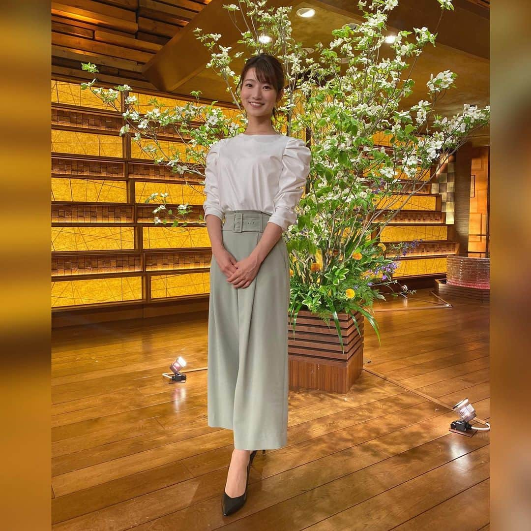 安藤萌々さんのインスタグラム写真 - (安藤萌々Instagram)「月曜日の報道ステーション 衣装です💚🌿  トップス、パンツ #TONAL ピアス #ete  また明日もよろしくお願いします🌷   #アナウンサー  #衣装  #パールボタン #パワショル  #パンツスタイル #ワイドパンツ #骨格ウェーブ  #ポニーテール #まつげパーマ  #まつ育 #ガチ勢 #横顔」4月14日 2時44分 - momo_ando_ex