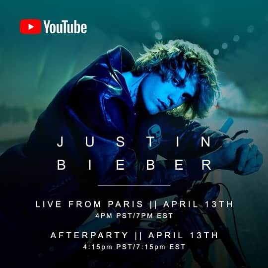 ジャスティン・ビーバーのインスタグラム：「Come check out this live from Paris experience on YouTube」