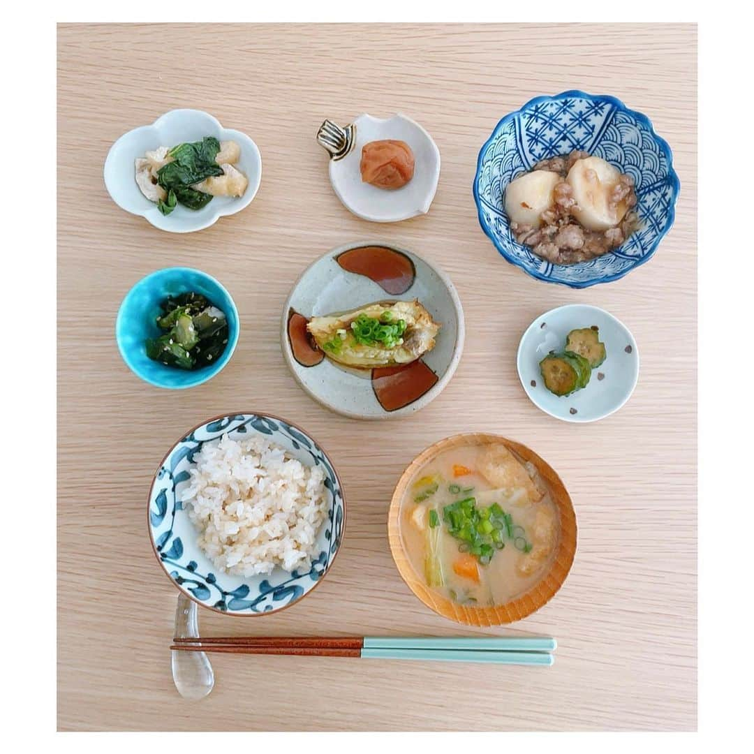 船曳ひろみさんのインスタグラム写真 - (船曳ひろみInstagram)「今日のお昼ごはん。 小鉢に少しずつスタイル #おうちごはん #piごはん🍴」4月15日 12時20分 - hiromi_funabiki