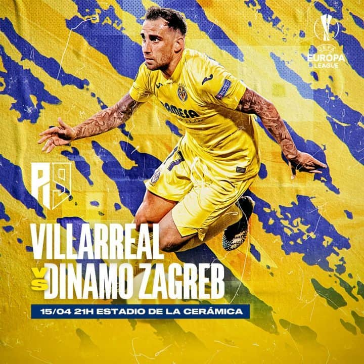 フランシスコ・アルカセルのインスタグラム：「🟡 It’s our time 🇪🇺 Quarter-final ⏪ @villarrealcf 🆚 @gnkdinamo 📺 @gol_television  🕘21h」