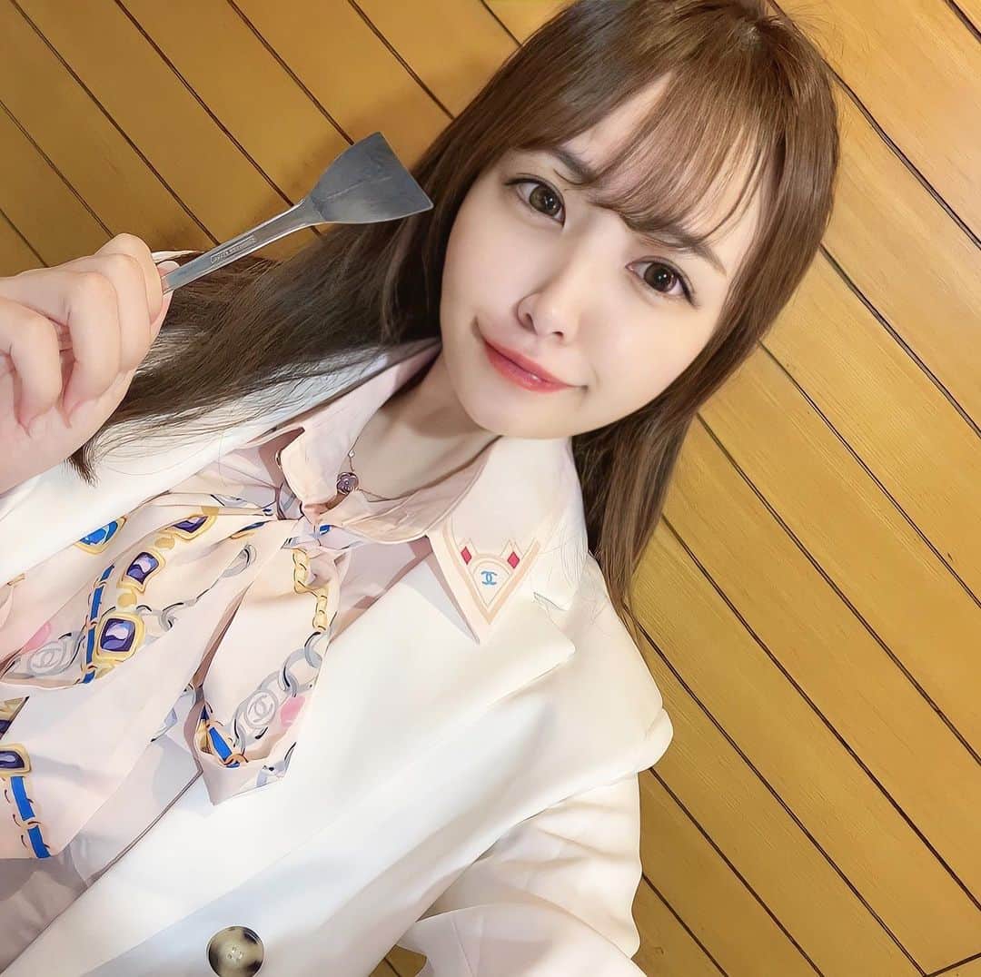 餃子のりさちゃんのインスタグラム：「この前行ったもんじゃ👹🤎🤎  #もんじゃ」