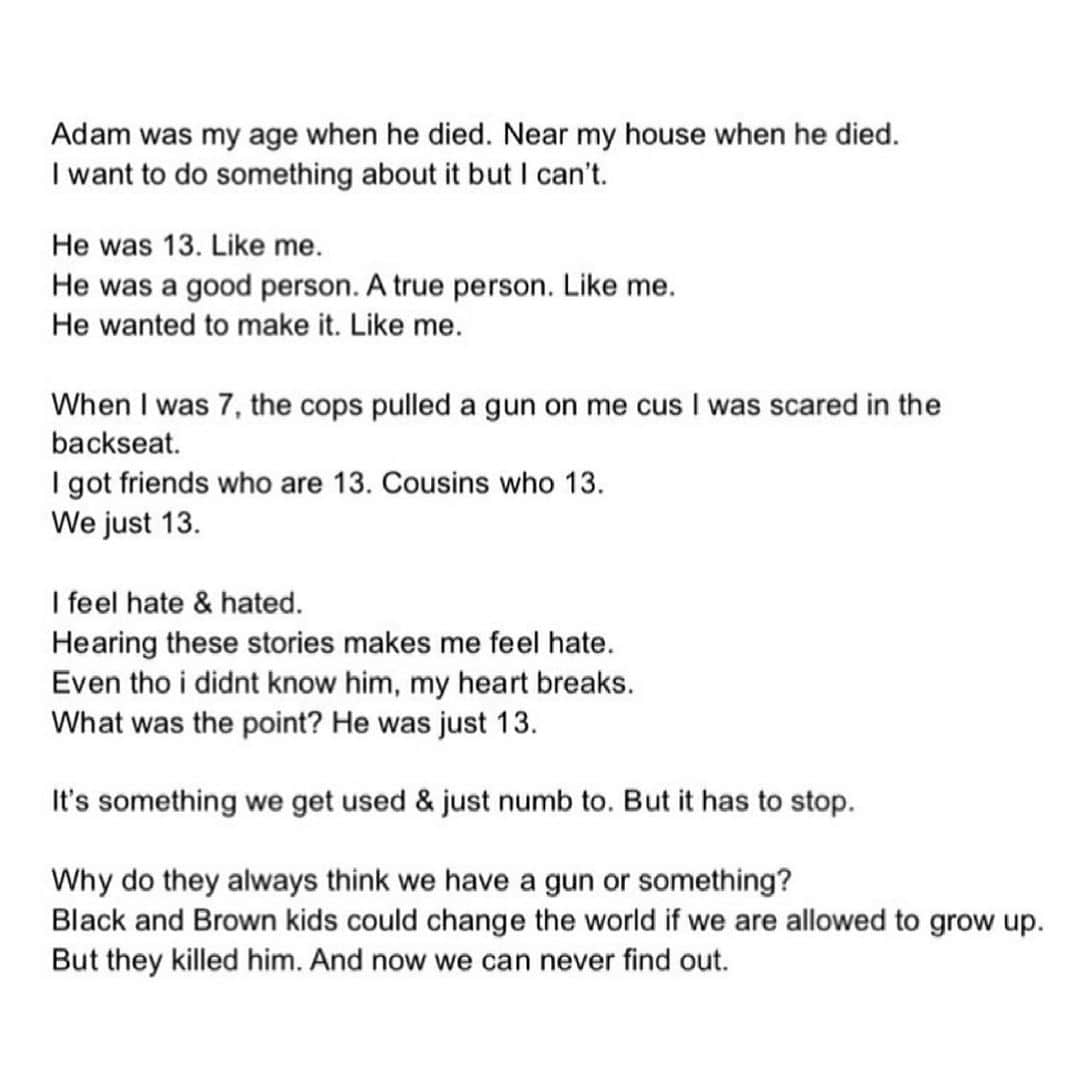 ケイト・ボスワースさんのインスタグラム写真 - (ケイト・ボスワースInstagram)「When a 13 yr old is shot and killed w/ his hands up. When a Lieutenant is pulled over in Army fatigues & is too frightened to exit a vehicle. Who is pepper sprayed and told, “You’re fixin’ to ride the lightning, son.” When a traffic stop of a 20-year old man becomes a fatal shooting. There is a serious sickness & we have to be accountable as a society. The concern and anguish is very deep and very real for our sisters & brothers who are constantly inundated w/ incidents like this, resulting in overwhelming sadness, anxiety, anger as a result of injustice. How can anyone possibly grieve or heal when there are so many, so frequently, for so long? The despair & decline of mental health is deeply worrisome. Swipe to slide 2 & 3 to read a heartbreaking collective poem of a 6th grade class, as a result of Adam Toledo’s death. I try to  dedicate my page to uplift, to focus on joy and kindness. But my heart is sickeningly heavy & I feel deeply that it is important to share / communicate — because we mustn’t become desensitized to the killing of a 13. Year. Old. Child. The affect this has on society is devastating and the fact that many other children feel frightened, hated and despondent is not only tragic, but will undoubtedly have a disturbing affect on young minds. We need to offer support, empathy, humanity & demand necessary action for change as a collective. . My heart is w/ Adam’s family. I am holding space for our brothers & sisters who are undoubtedly suffering. I see you, I love you. 💛 *(Pls donate to @thelovelandfoundation @_beamorg to advocate for the healing of Black communities.) #blacklivesmatter #racialjustice #humanity」4月18日 3時14分 - katebosworth