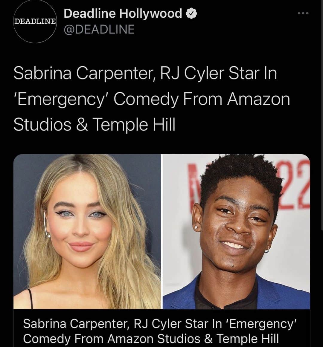 サブリナ・カーペンターのインスタグラム：「EMERGENCY‼️@amazonstudios」