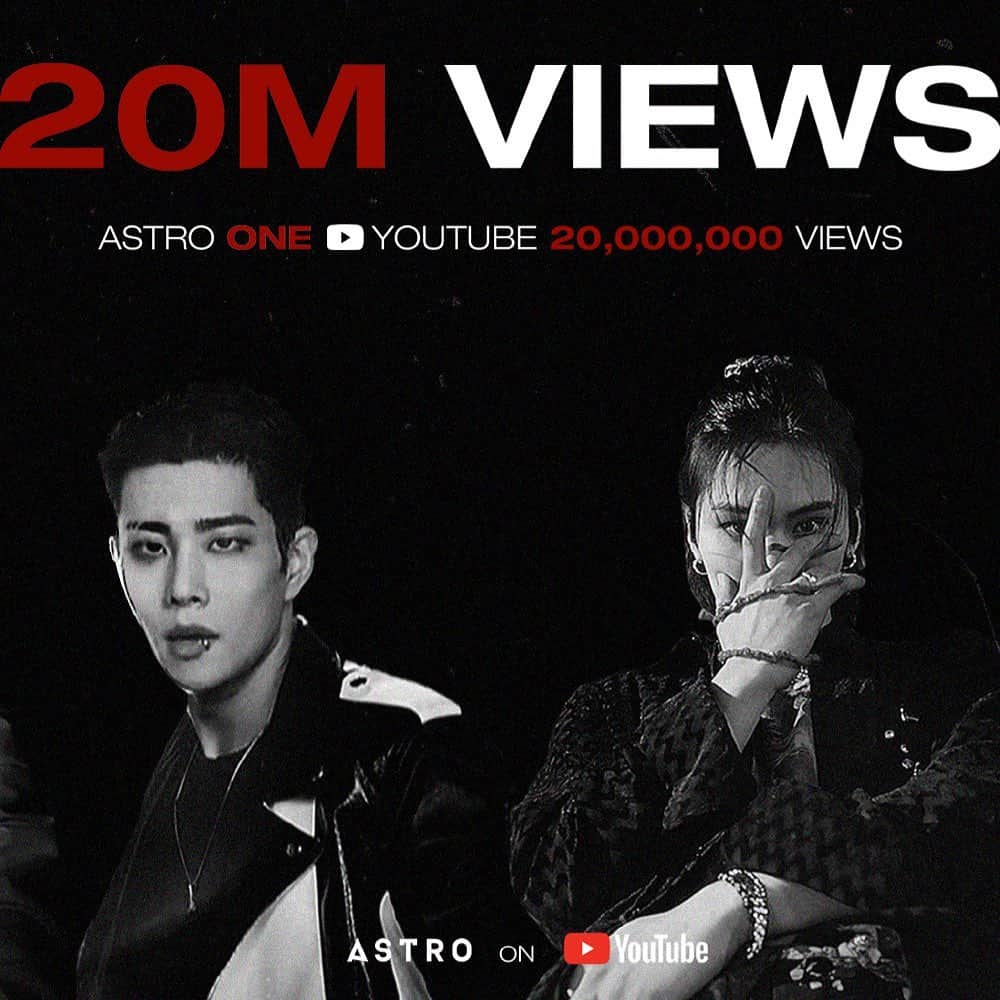 ASTROのインスタグラム：「[✨] ASTRO 'ONE' M/V HITS 20M VIEWS🎉 Grateful for all AROHA💜  ▶ https://youtu.be/XxlsLmHwCSk  #ASTRO #AROHA #All_Yours #ONE」