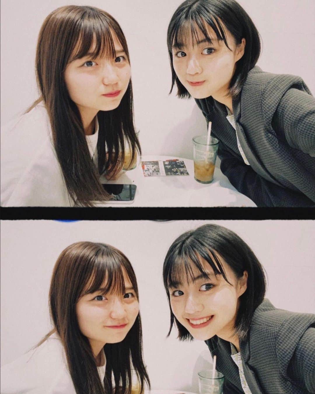 多田成美のインスタグラム：「. 事務所が同じまいちゃん☺︎ レッスン前にカフェに行ってきました🤍楽しかった😆」