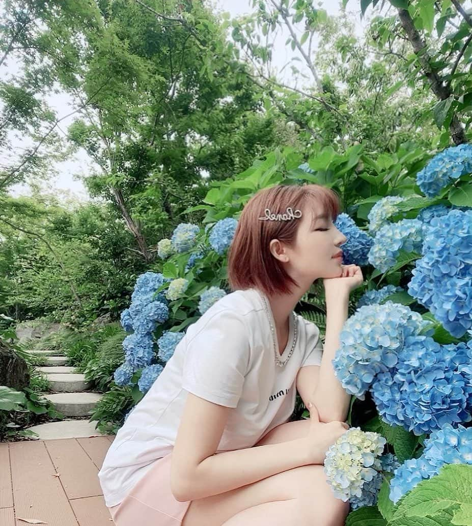 森下悠里さんのインスタグラム写真 - (森下悠里Instagram)「紫陽花💙🤍💜  #ootd #starlabel」5月14日 16時15分 - yuurimorishita